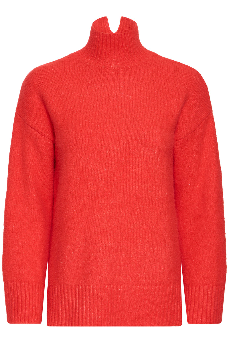 B.Young ByOlma Barbados Cherry Melange Longline Knit