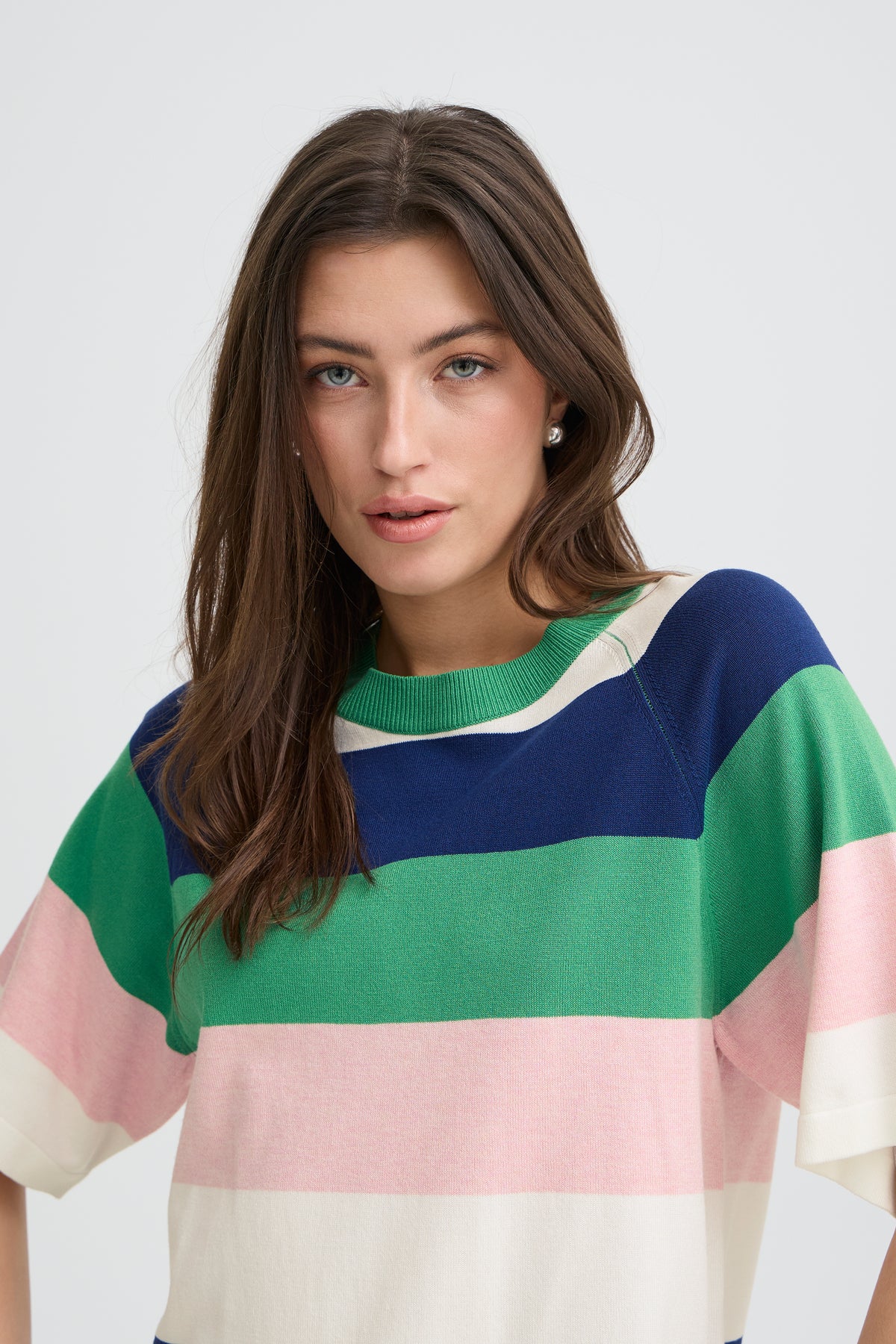 B.Young ByMmorla Parfait Pink Colourblock Stripe Knit