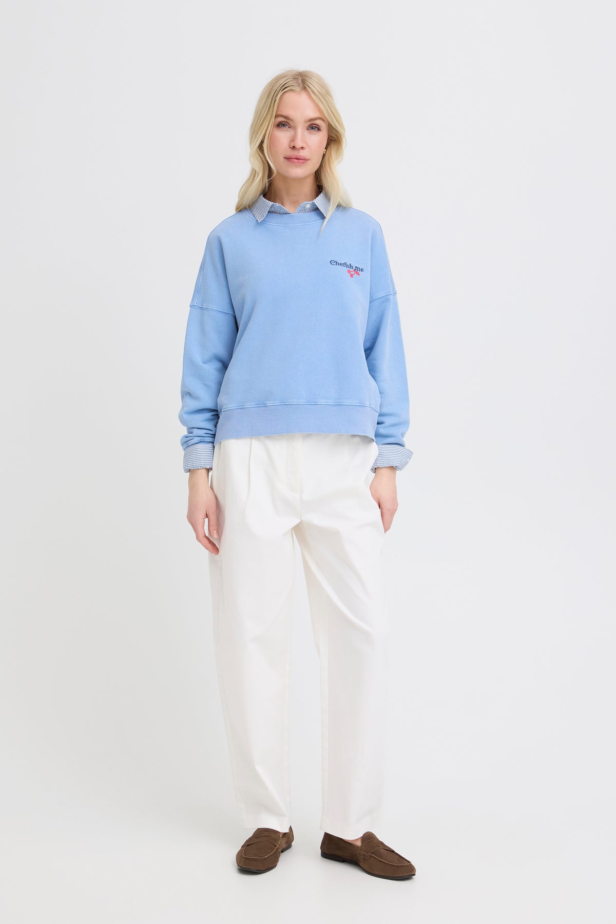 B.Young ByRasma Robbie Blue 'Cherish Me' Sweatshirt, 20818704