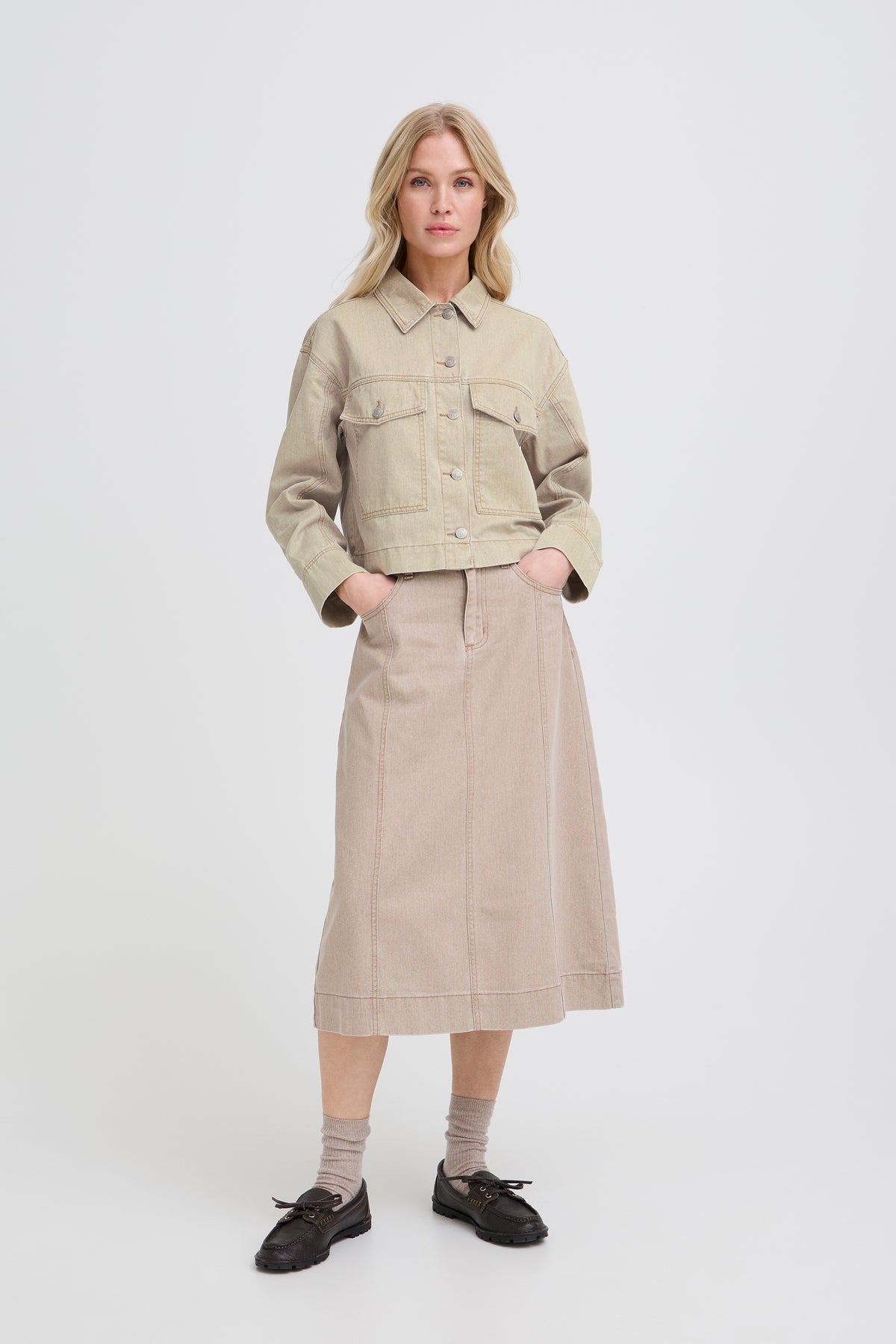 B.Young ByLupina Nomad Beige Denim Jacket, 20818742