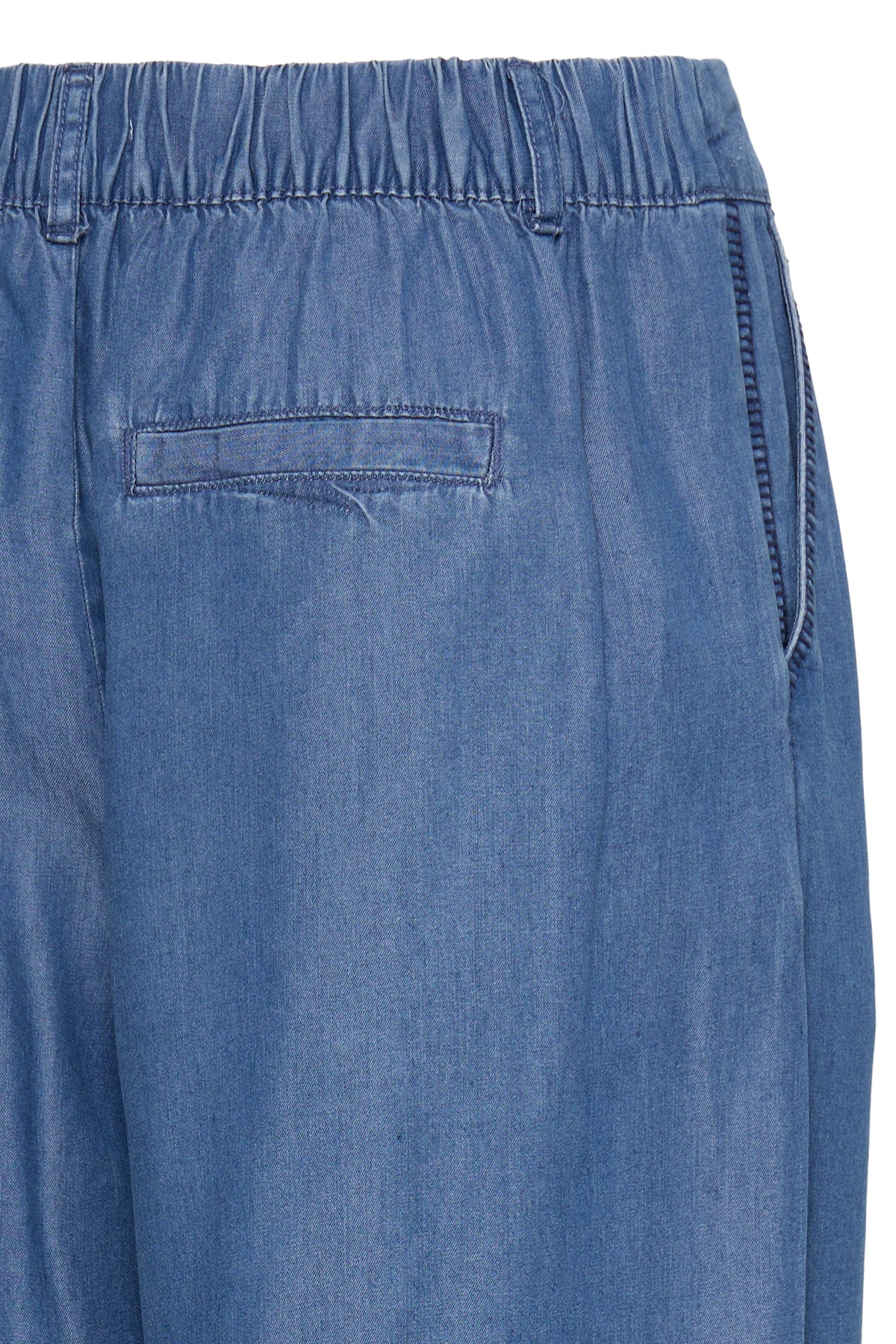 B.Young ByKosmo Mid Blue Denim Wide Leg Cropped Trousers, 20818793