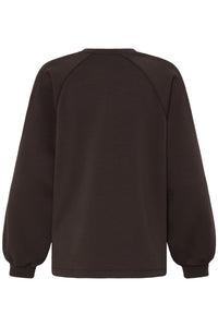B.Young ByPusti Java Brown Modal Sweatshirt with Dipped Hem