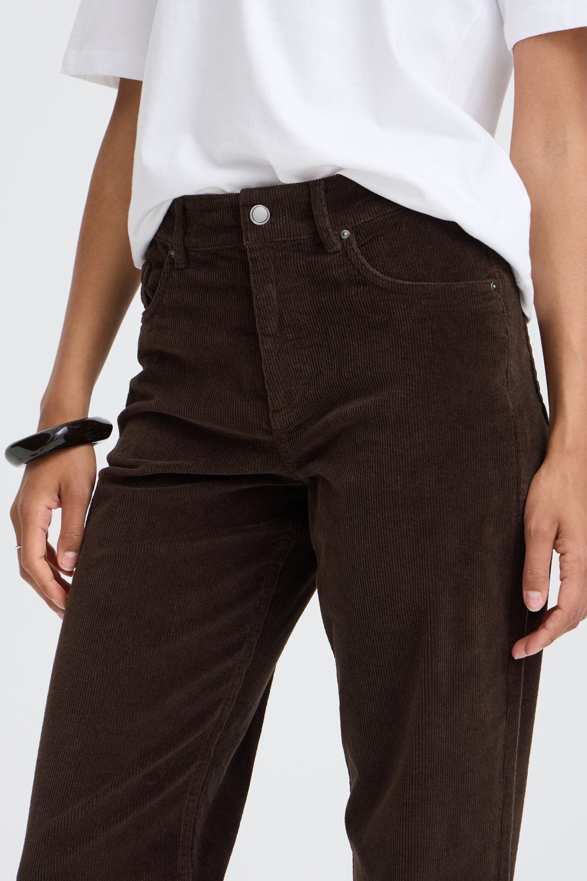 B.Young ByDasik Java Brown Cord Wide Leg Trousers