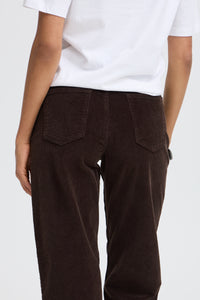 B.Young ByDasik Java Brown Cord Wide Leg Trousers