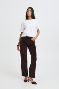 B.Young ByDasik Java Brown Cord Wide Leg Trousers