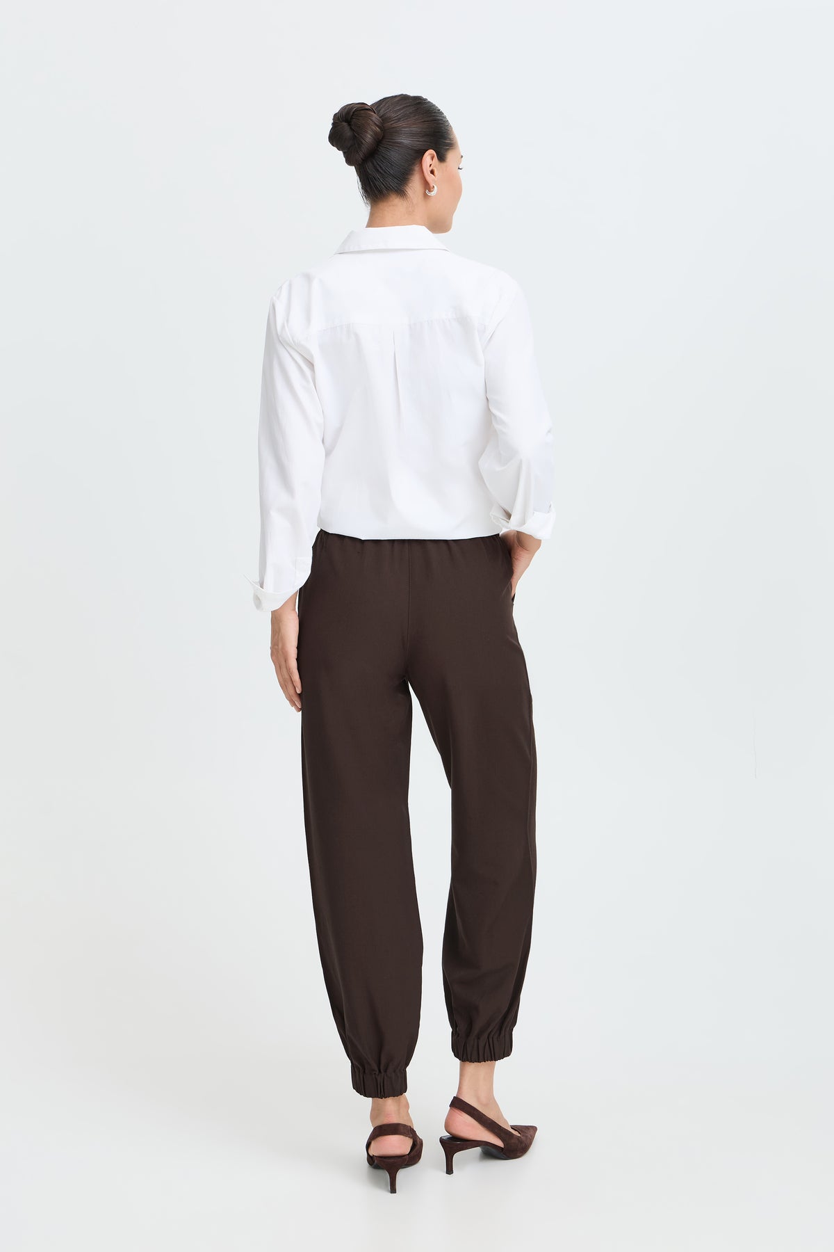 B.Young ByDanta Java Brown Balloon Cuff Trousers