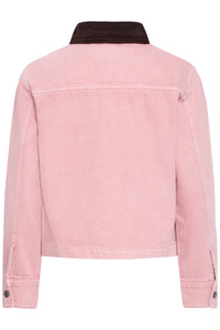 B.Young ByKadi Pink Polignac Denim Jacket with Burgundy Cord Collar, 20819536