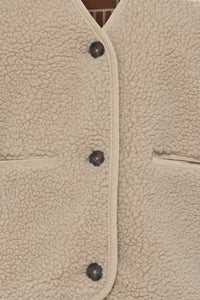 B.Young ByAlea Humus Beige Teddy Fleece Reversible Waistcoat, 20819600