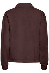 B.Young ByPusti Java Brown Modal Polo Sweatshirt