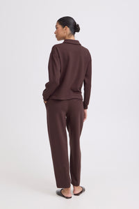 B.Young ByPusti Java Brown Modal Polo Sweatshirt