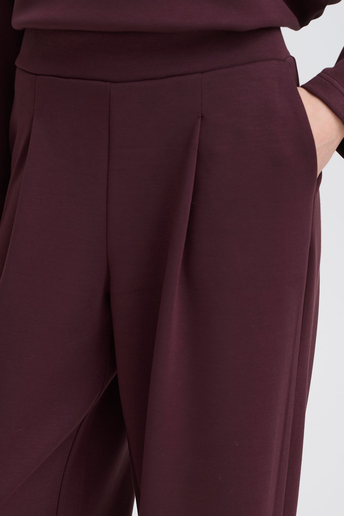 B.Young ByPusti Fudge Burgundy Modal Barrel Leg Joggers, 20819666