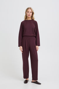 B.Young ByPusti Fudge Burgundy Modal Barrel Leg Joggers, 20819666
