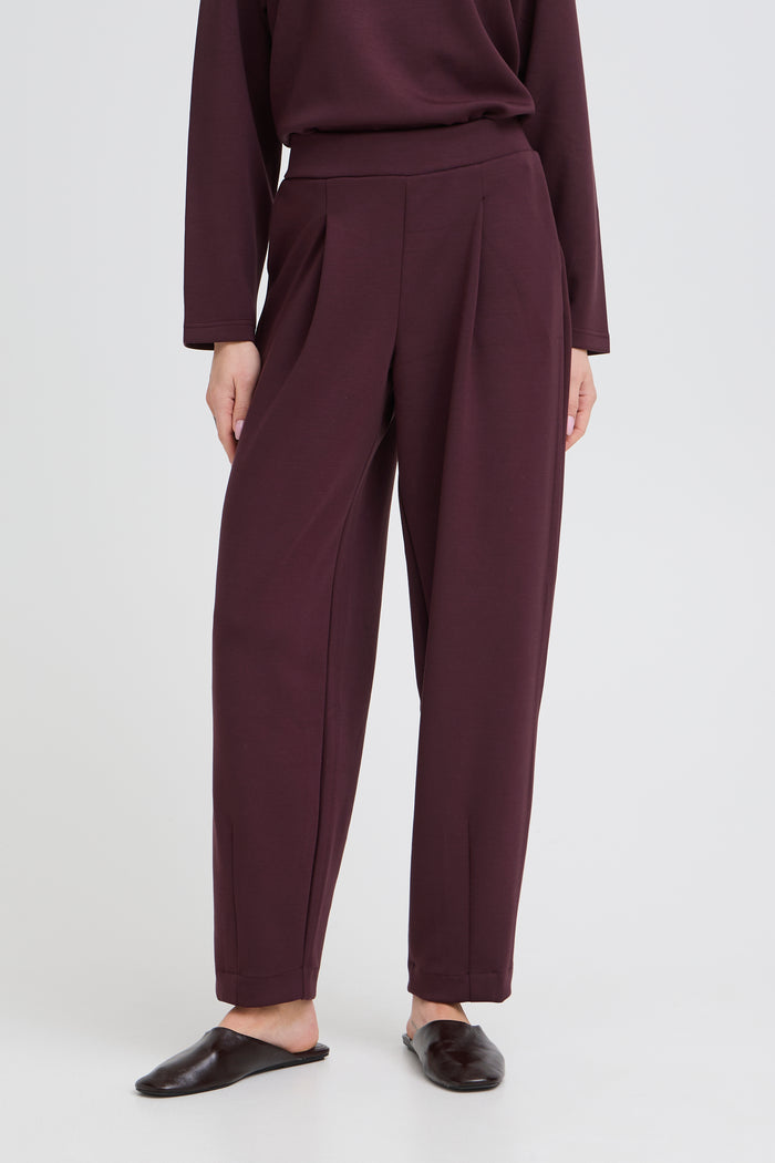 B.Young ByPusti Fudge Burgundy Modal Barrel Leg Joggers, 20819666