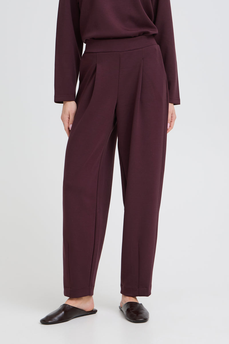 B.Young ByPusti Fudge Burgundy Modal Barrel Leg Joggers, 20819666