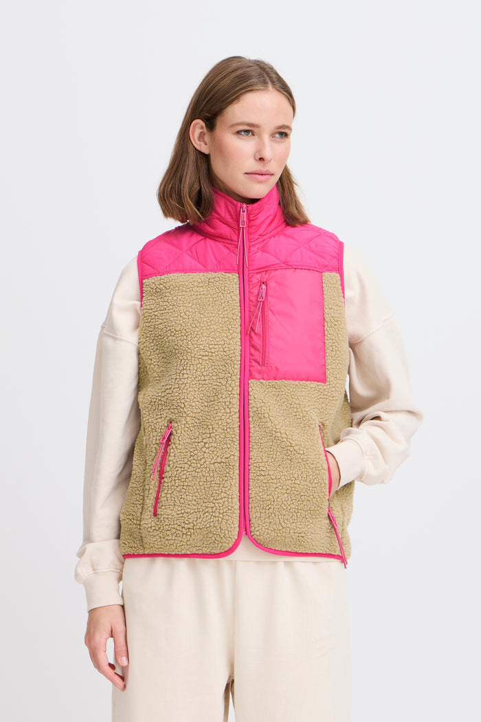 The Jogg Concept JCBerri Beetroot Pink Teddy Gilet