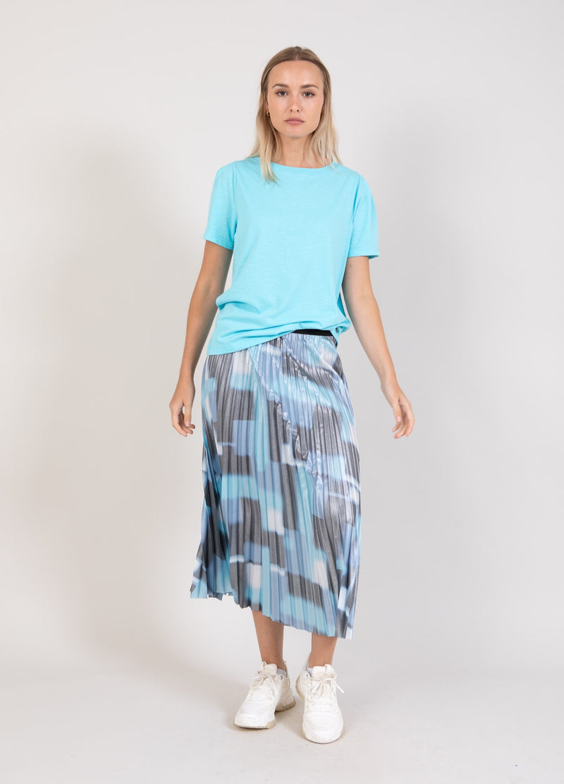 Coster Copenhagen Plisse Metallic Graphic Abstract Printed Midi Skirt, 241-4109