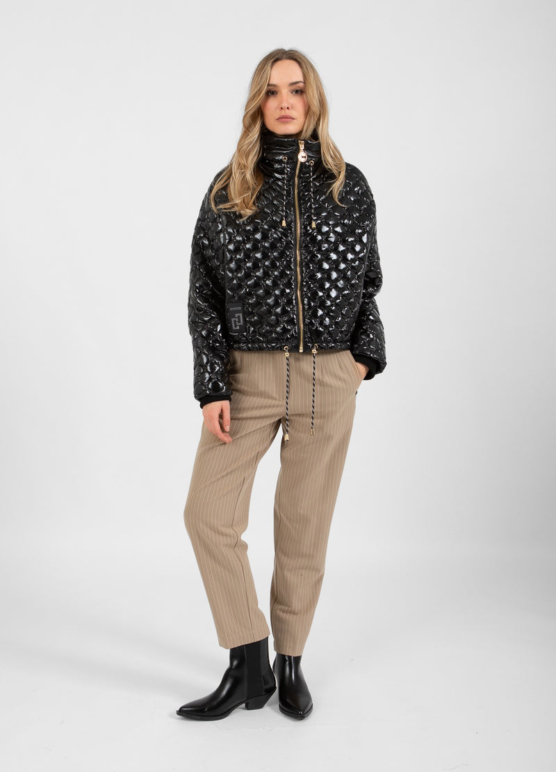 Coster Copenhagen Black Quilted Cropped Oversized Jacket, 244-6414 