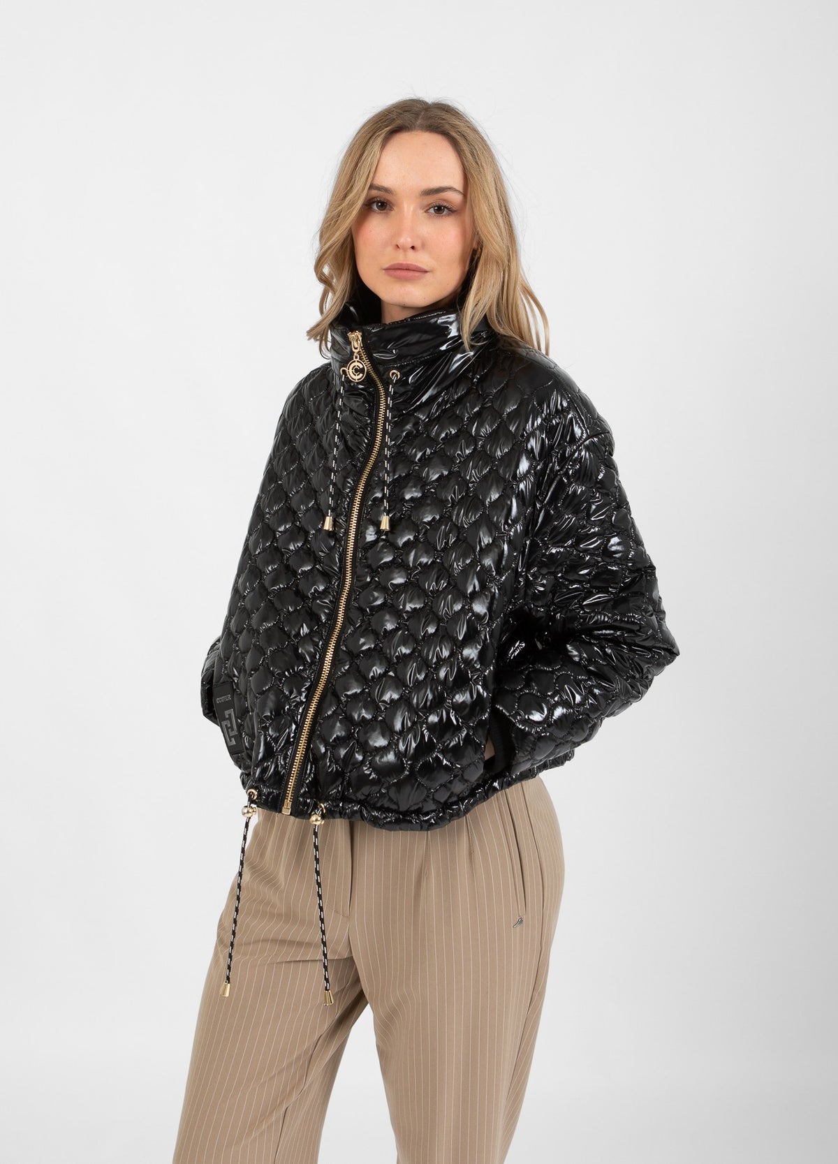 Coster Copenhagen Black Quilted Cropped Oversized Jacket, 244-6414 