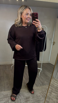 B.Young ByPusti Java Brown Modal Sweatshirt with Dipped Hem