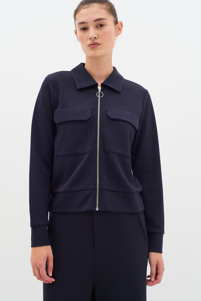 InWear Beca Marine Blue Modal Cardigan Jacket