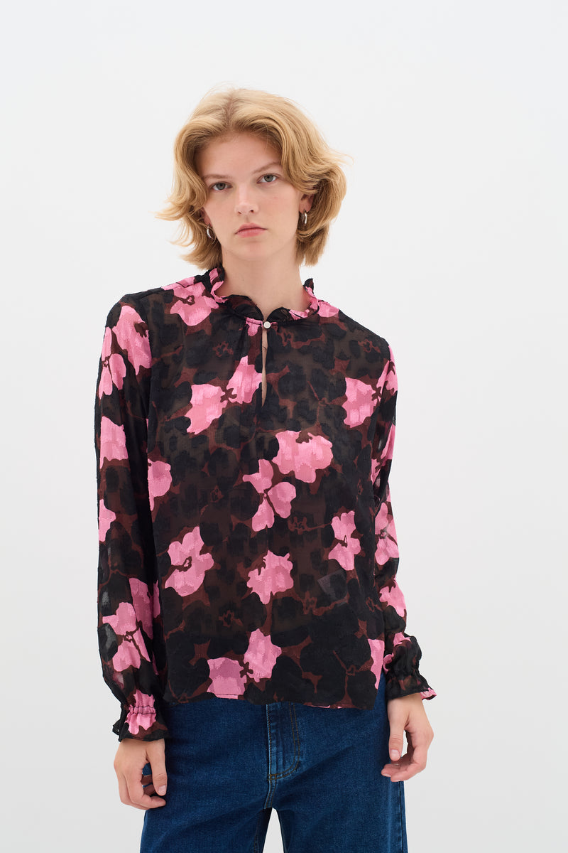 InWear Basira Cashmere Pink Flower Printed Blouse, 30106960