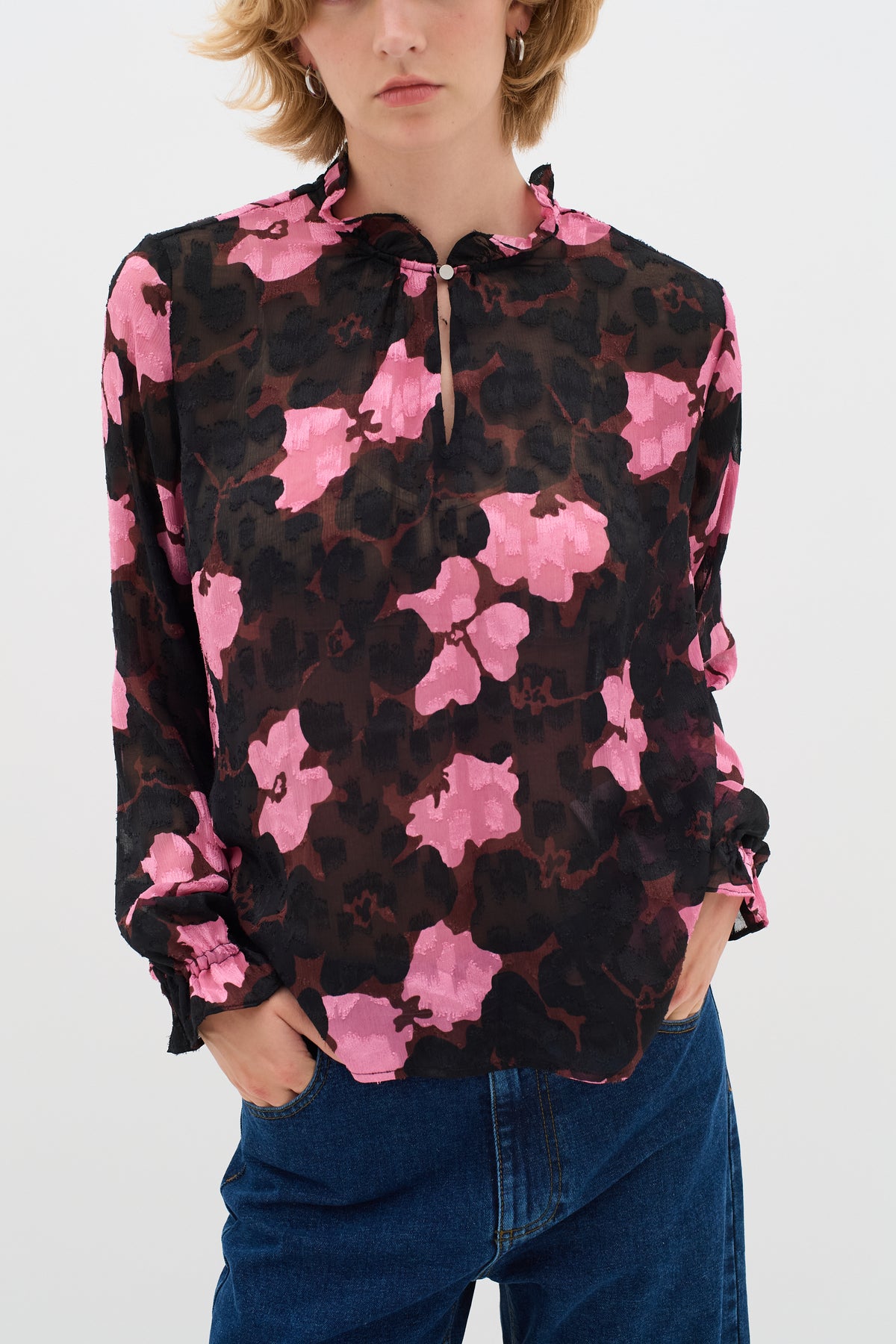 InWear Basira Cashmere Pink Flower Printed Blouse, 30106960