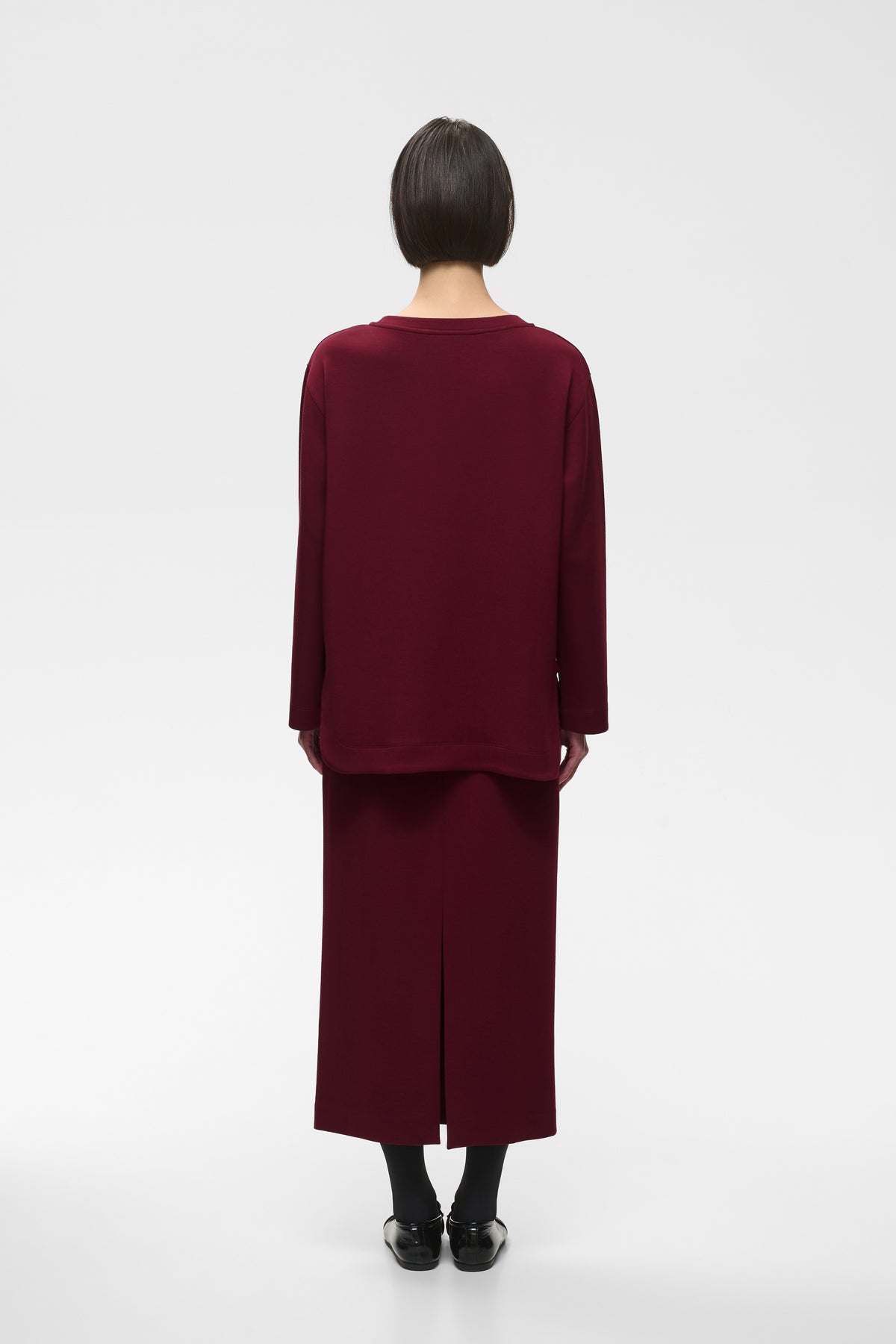 InWear Gincent Zinfandel Burgundy Modal Supersoft Dipped Hem Sweatshirt, 30108654