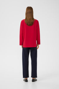 InWear Gincent True Red Modal Supersoft Dipped Hem Sweatshirt