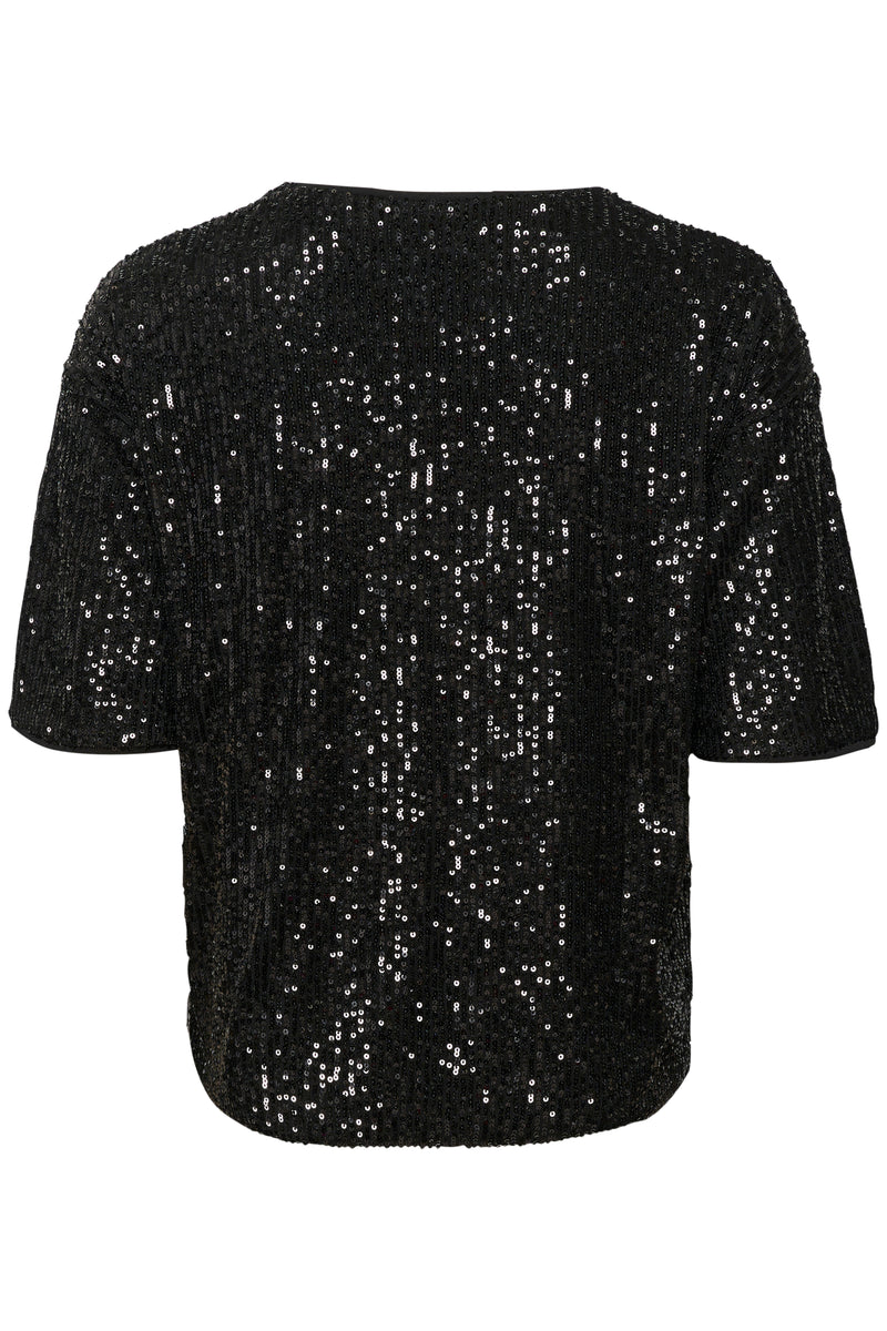 InWear JarJar Black Sequin T-Shirt Top, 30108868