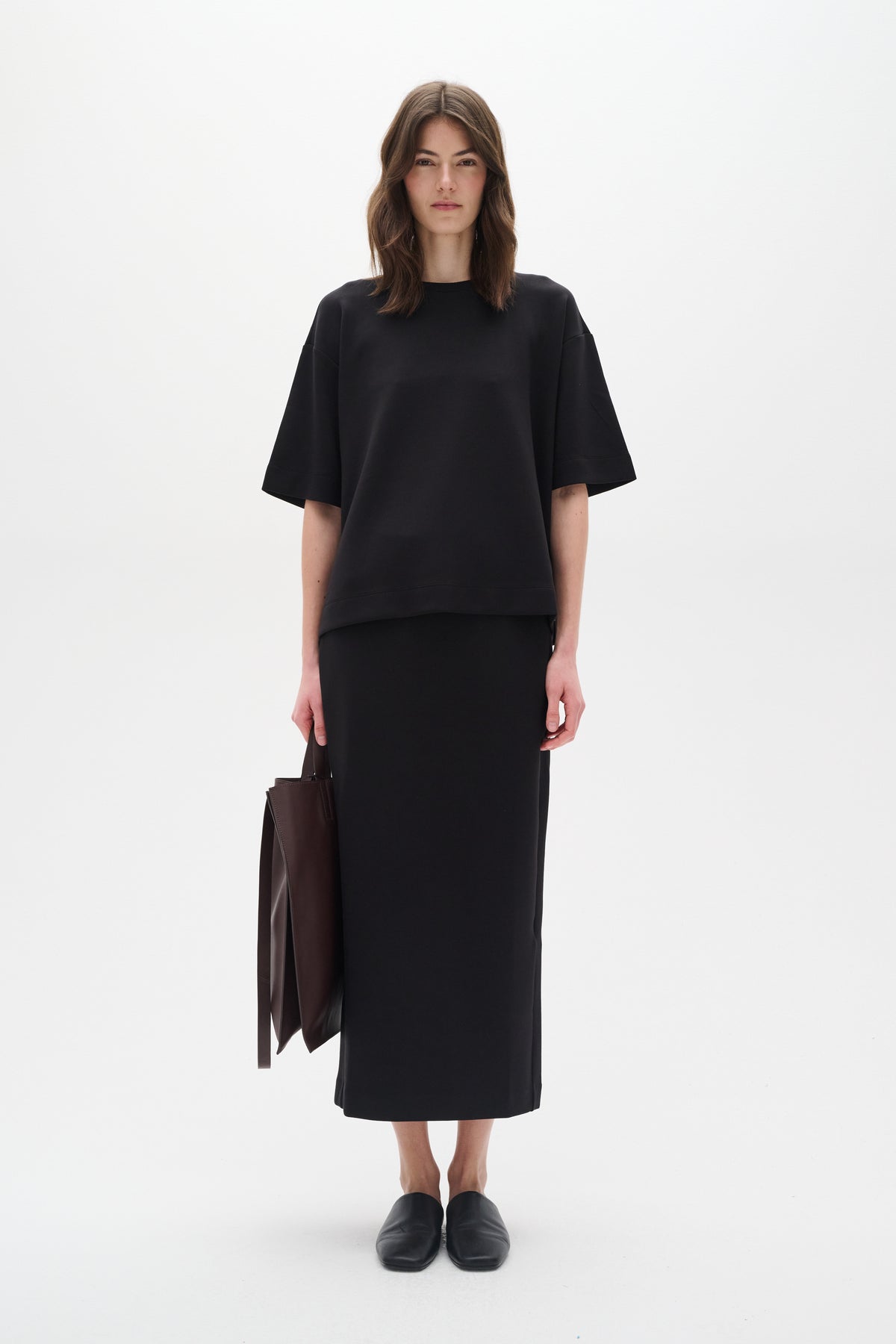 InWear Pannie Black Oversized Modal T-Shirt, 30109225