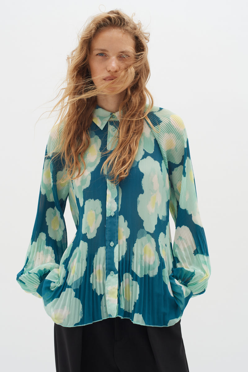 InWear Hendra Green Poetic Flower Oversized Shirt