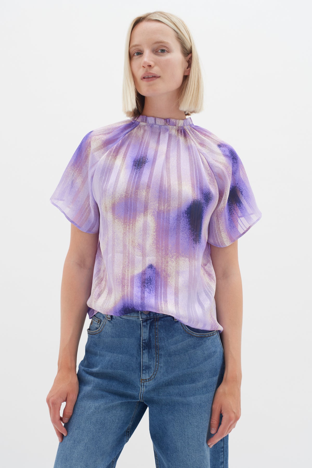 InWear Himari Lavender Art Splash Print Top