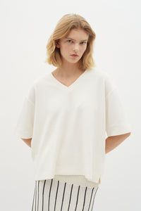 InWear Leicent Whisper White Oversized Modal V-Neck Supersoft T-Shirt