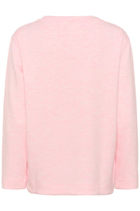 InWear Gincent Candy Pink Melange Modal Supersoft Dipped Hem Sweatshirt