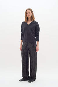 InWear Barbara Black Sequin Wide Leg Trousers