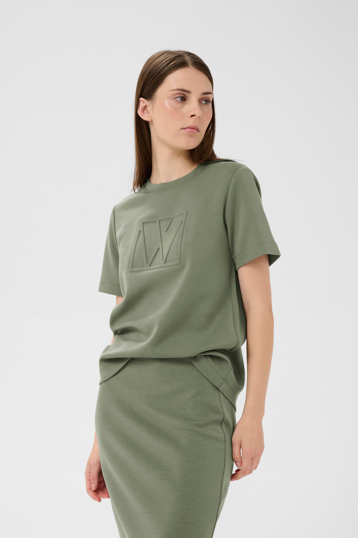 InWear Vincent Mulled Basil Embossed Logo T-Shirt, 30110517