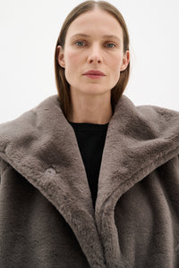 InWear YoboIW Sandy Grey Faux Fur Short Coat