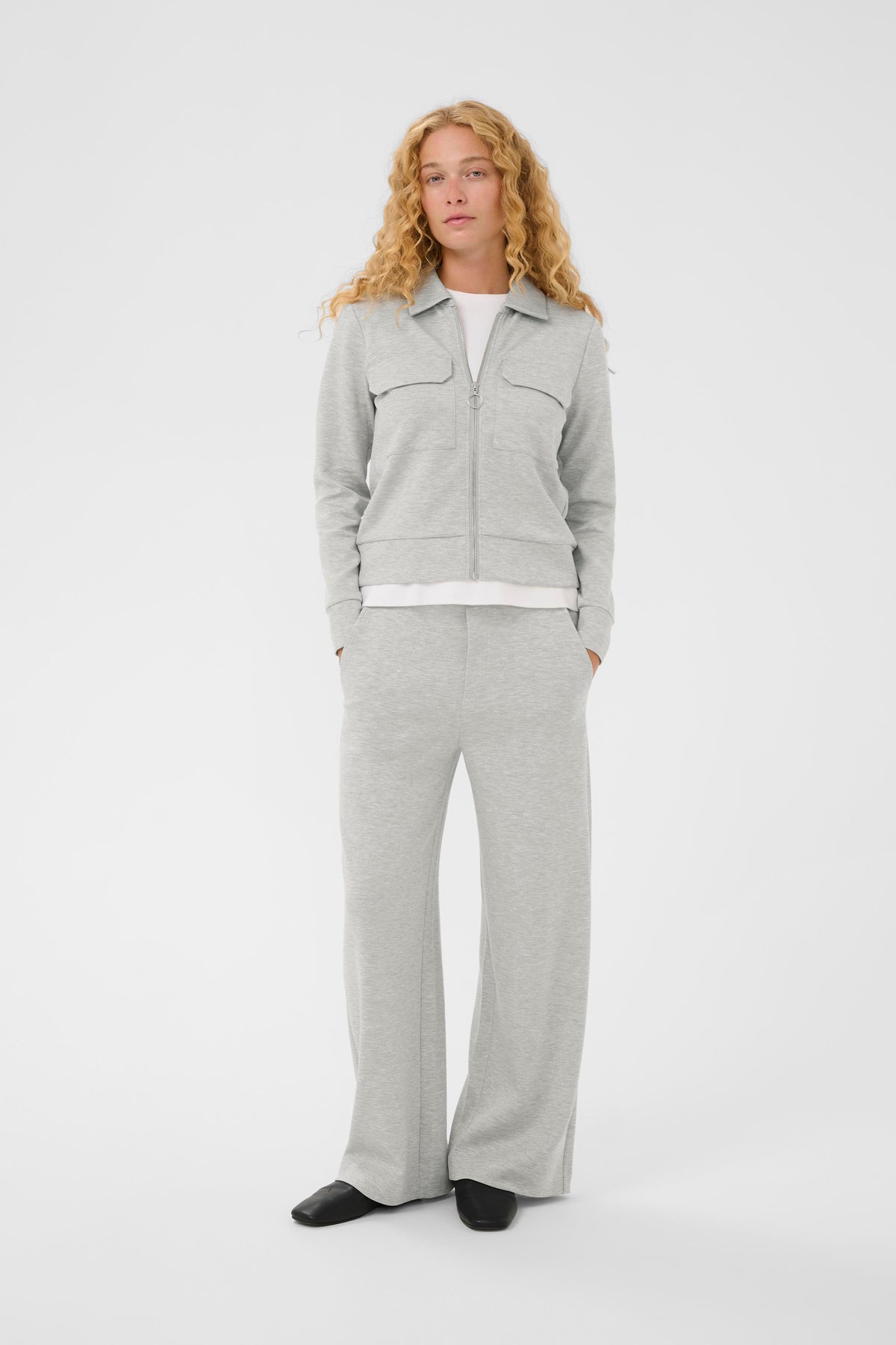 InWear Gincent Granite Melange Modal Wide Leg Joggers, 30110741