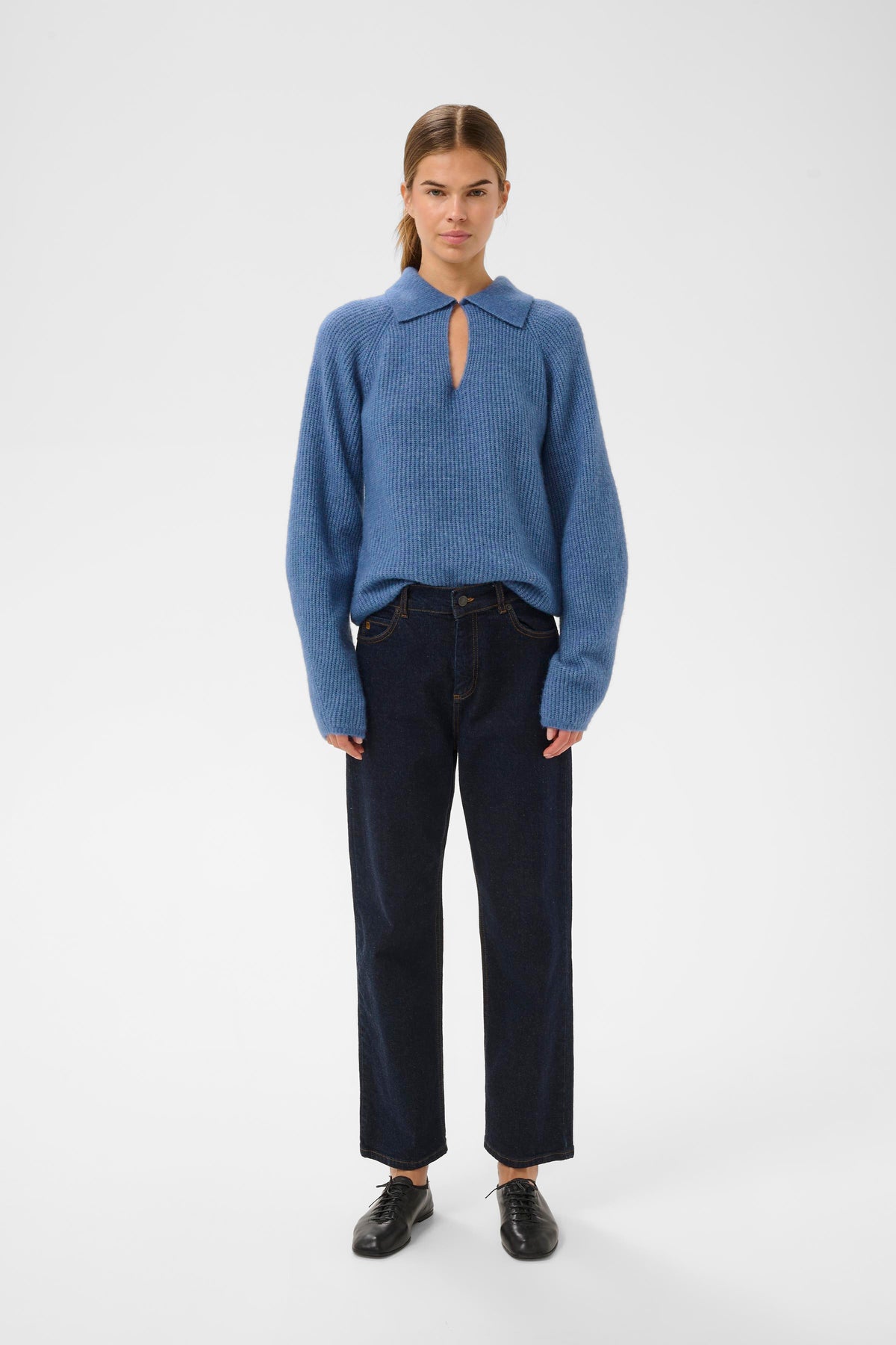 InWear Nias Dutch Blue Polo Collar Knit, 30112170