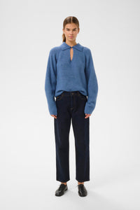 InWear Nias Dutch Blue Polo Collar Knit, 30112170