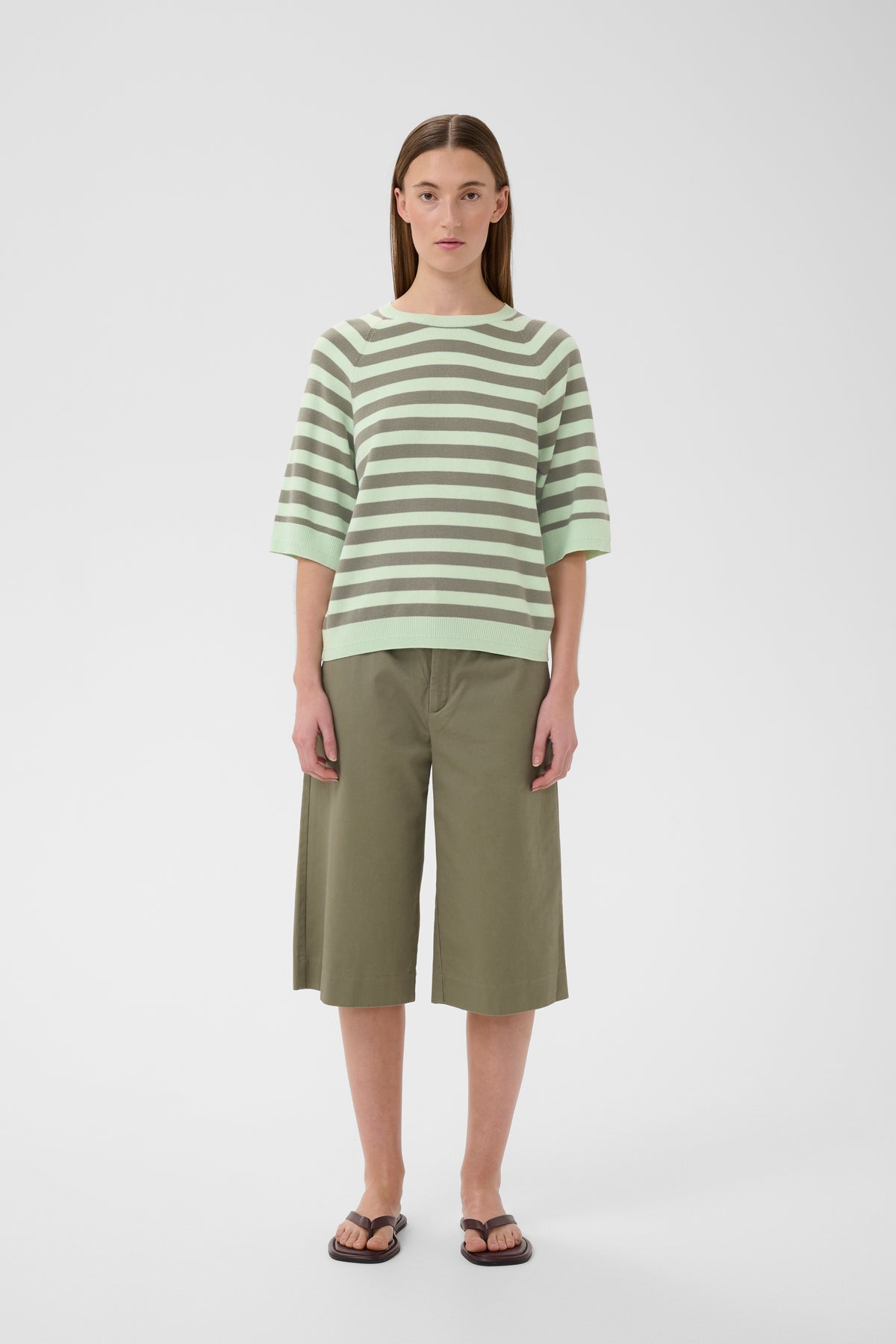 InWear MadieIW Mulled Basil Stripe Knitted T-Shirt Pullover, 30112398