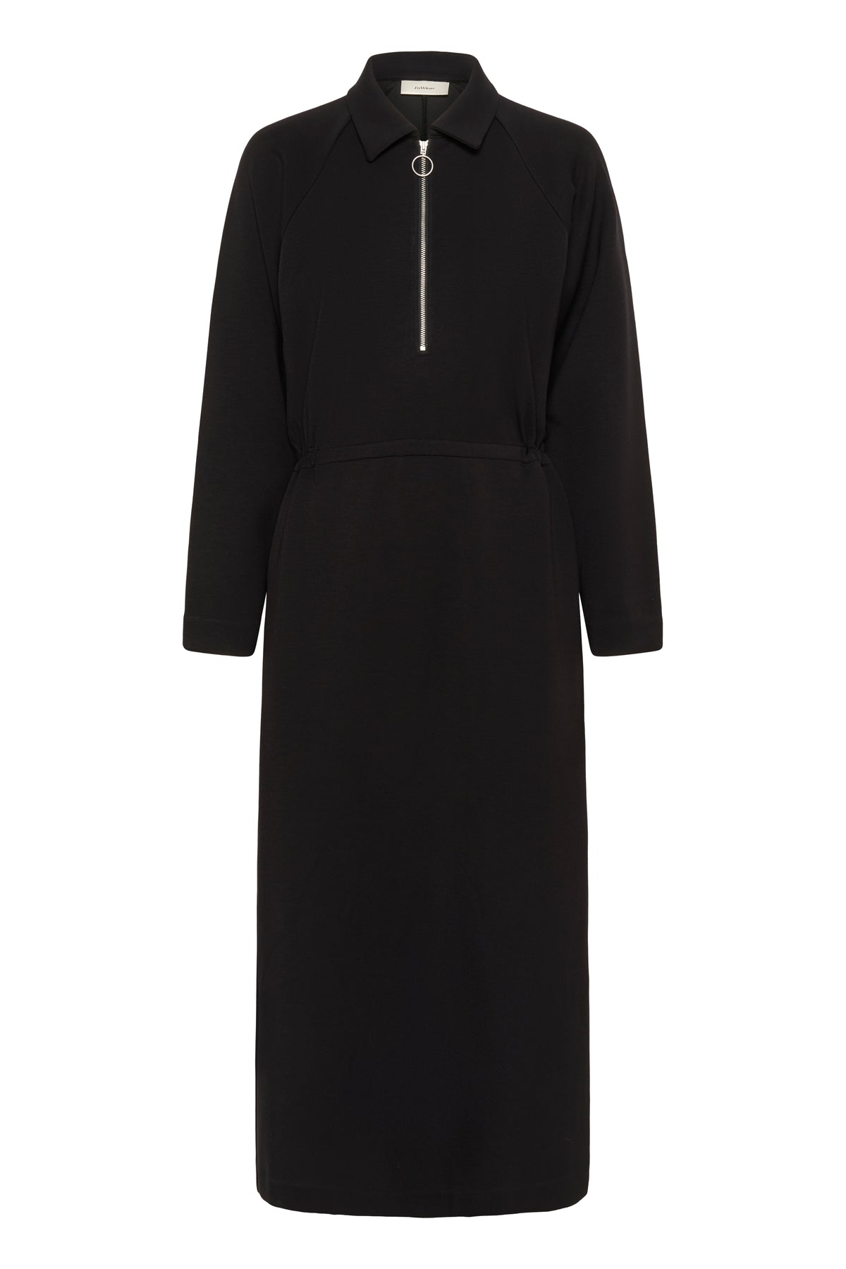 InWear Simi Vincent Black Modal Zip Midi Length Dress, 30112435