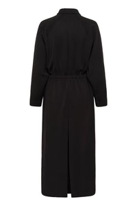 InWear Simi Vincent Black Modal Zip Midi Length Dress, 30112435