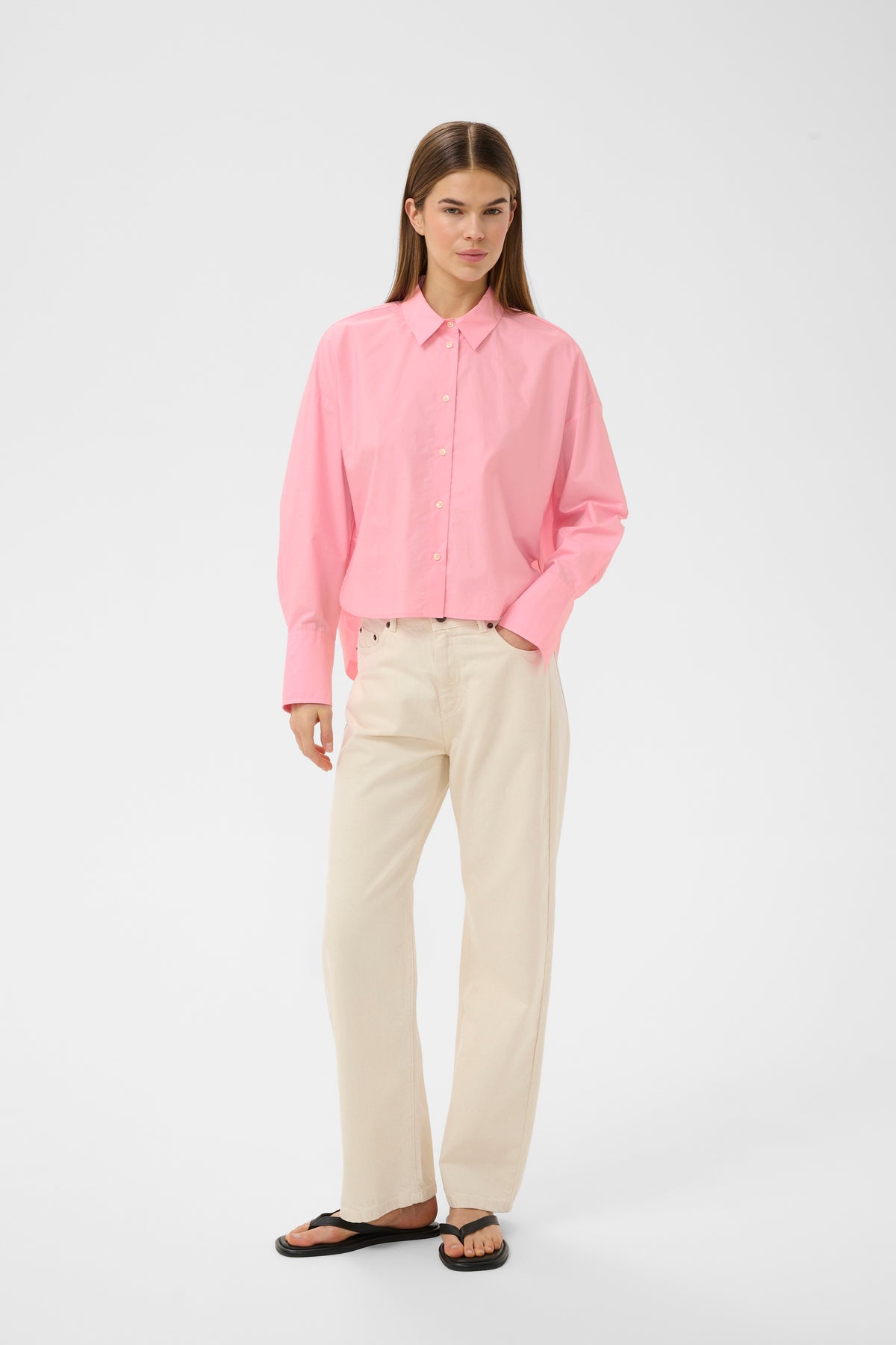 InWear LeloIW Neola Candy Pink Relaxed Fit Dipped Hem Shirt, 30112454