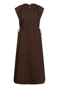 InWear Ellini Coffee Bean Midi Dress with Mocha Tie Detailing, 30112531