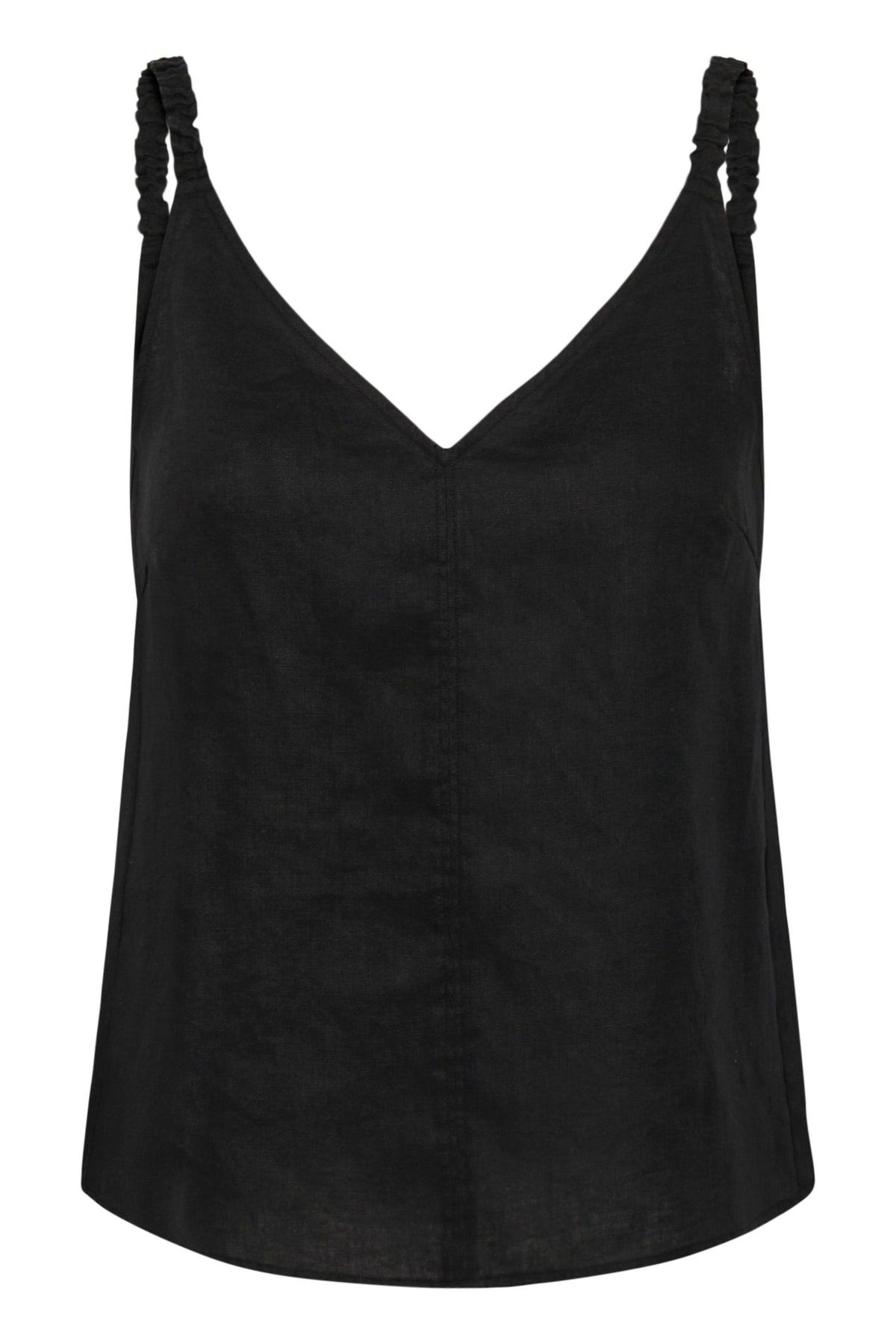 InWear ElinorIW Black V-Neck Linen Blouse, 30112539