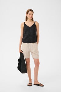 InWear ElinorIW Black V-Neck Linen Blouse, 30112539