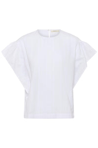 InWear Roseville Pure White Flutter Sleeve Classic Blouse