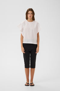 InWear Roseville Pure White Flutter Sleeve Classic Blouse