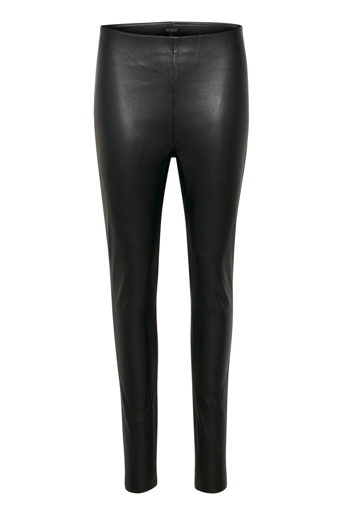 Soaked in Luxury SLKaylee Black PU Leggings, 30403303